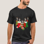 Greyhound Kerstmis Socks Funny Greyhound Lover T-shirt (Voorkant)