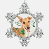 Greyhound kerstornament tin sneeuwvlok ornament (Voorkant)