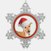 Greyhound kerstornament tin sneeuwvlok ornament (Voorkant)