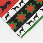 Greyhound KerstSilhouettes  Fleece Deken (Hoek)