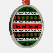 Greyhound KerstSilhouettes Metalen Ornament (Rechts)
