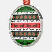 Greyhound KerstSilhouettes Metalen Ornament (Links)
