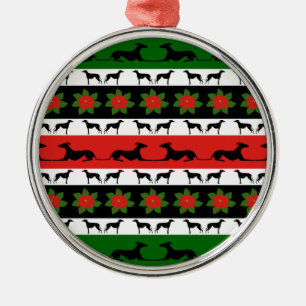 Greyhound KerstSilhouettes Metalen Ornament