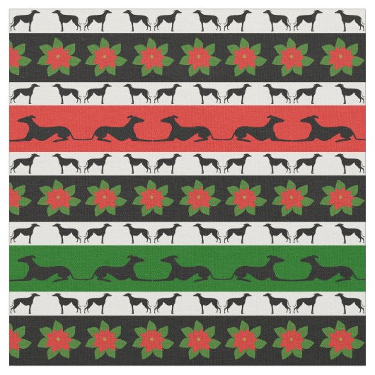 Greyhound KerstSilhouettes Stof (Close Up)