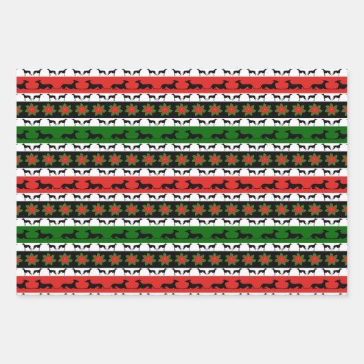 Greyhound kerstvariëteit inpakpapier vel (Voorkant)