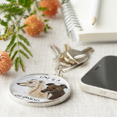 Greyhound Keyring Sleutelhanger (Zijkant)