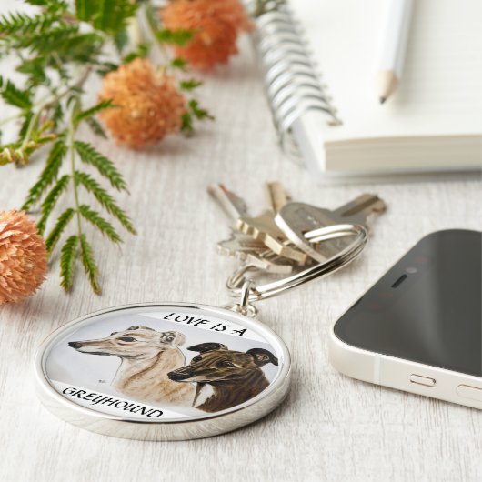 Greyhound Keyring Sleutelhanger (Zijkant)