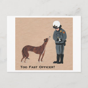 Greyhound krijgt een boete voor te hard rijden briefkaart
