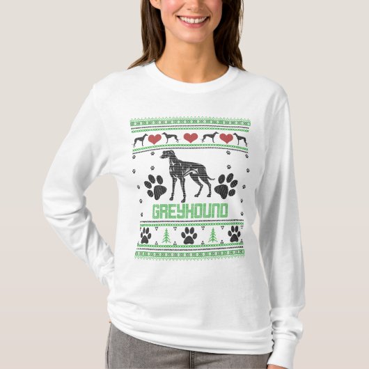 Greyhound lelijke vakantiezweten t-shirt (Voorkant)