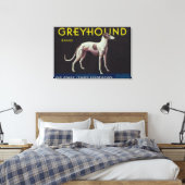Greyhound Lemon LabelSan Dimas, CA Canvas Afdruk (Insitu (Slaapkamer))