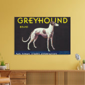 Greyhound Lemon LabelSan Dimas, CA Canvas Afdruk (Insitu (Woonkamer))