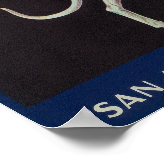 Greyhound Lemon LabelSan Dimas, CA Poster (Hoek)