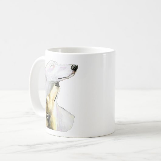 "Greyhound Love" Dog Art Mok (Voorkant links)
