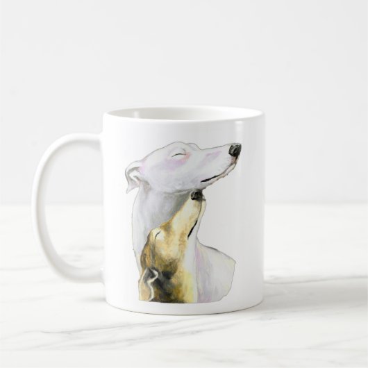 "Greyhound Love" Dog Art Mok (Links)