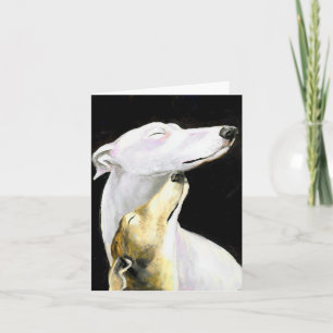 Greyhound Love Dog Art Note Card Kaart