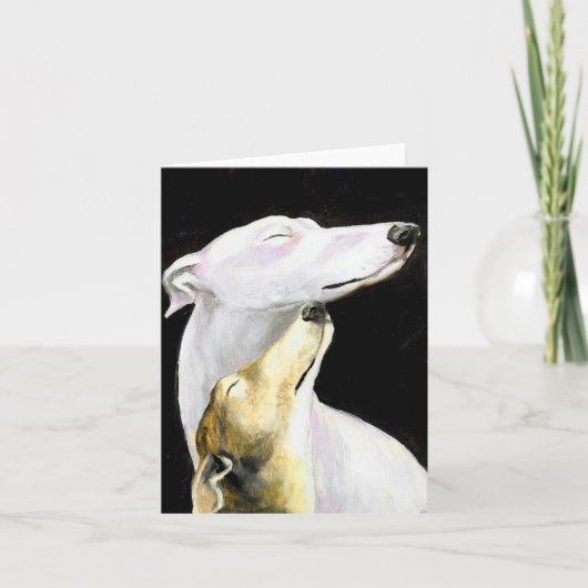 Greyhound Love Dog Art Note Kaart (Voorkant)