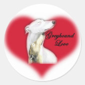 Greyhound Love Dog Art Sticker (Voorkant)