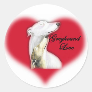 Greyhound Love Dog Art Sticker
