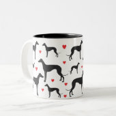 Greyhound Love Tweekleurige Koffiemok (Voorkant links)