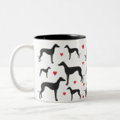 Greyhound Love Tweekleurige Koffiemok (Links)