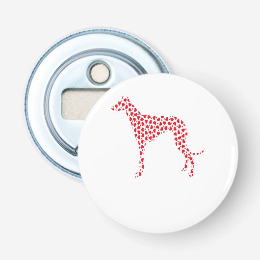 Greyhound Lover Valentine Gift Greyhound Dog Button Flesopener (Voorkant)