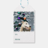 Greyhound Lovers Kerstmis Cadeaulabel (Voorkant)