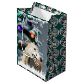 Greyhound Lovers Kerstmis Medium Cadeauzakje (Voorkant Gekanteld)