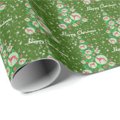 Greyhound Lurcher Dog kerstboomvakantie groen Cadeaupapier (Rol Hoek)