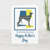 Greyhound/Lurcher Driekleurige Vaderdagkaart Kaart (Voorkant)