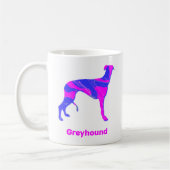 Greyhound Lurcher Hond Schattig Roze Silhouet Wit Koffiemok (Links)