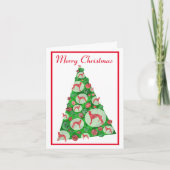 Greyhound Lurcher Hond Silhouet Kerstboom Wat Kaart (Voorkant)