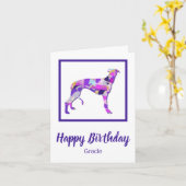 Greyhound / Lurcher Hond Silhouet PPY&B Verjaardag Kaart (Gele Bloem)