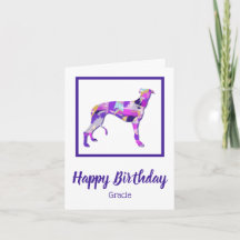 Greyhound / Lurcher Hond Silhouet PPY&B Verjaardag