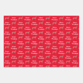 Greyhound Lurcher Hond Silhouet Rood Merry Woofmas Inpakpapier Vel (Voorkant)