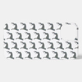 Greyhound Lurcher Leuke Hond Silhouet Grid Wit iPhone Hoesje (Achterkant horizontaal)