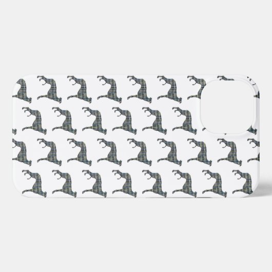 Greyhound Lurcher Leuke Hond Silhouet Grid Wit iPhone Hoesje (Achterkant horizontaal)
