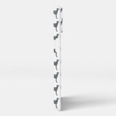 Greyhound Lurcher Leuke Hond Silhouet Grid Wit iPhone Hoesje (Rechterkant)