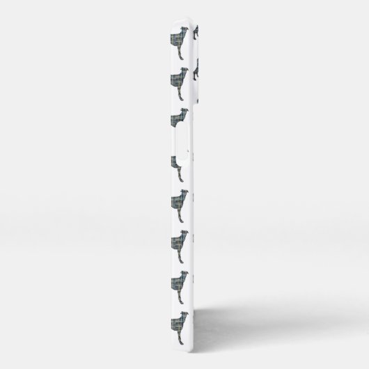 Greyhound Lurcher Leuke Hond Silhouet Grid Wit iPhone Hoesje (Rechterkant)