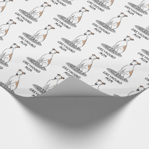 Greyhound Ma (flauw wit) Cute Dog mam Funny Cadeaupapier