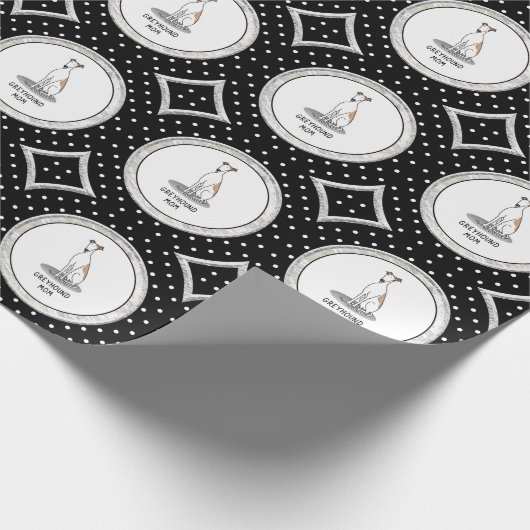 Greyhound Ma (flauw wit) Cute Dog mam Funny Cadeaupapier (Hoek)