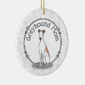Greyhound Ma (flauw wit) Cute Dog mam Funny Keramisch Ornament (Rechts)