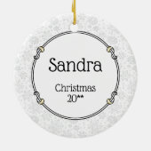 Greyhound Ma (flauw wit) Cute Dog mam Funny Keramisch Ornament (Achterkant)