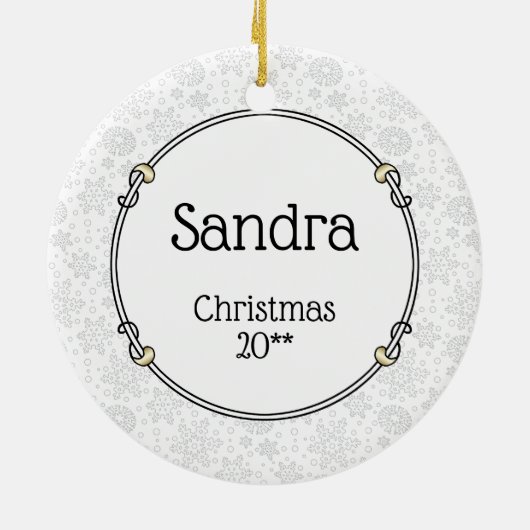 Greyhound Ma (flauw wit) Cute Dog mam Funny Keramisch Ornament (Achterkant)