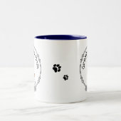 Greyhound Ma (flauw wit) Cute Dog mam Funny Tweekleurige Koffiemok (Center)