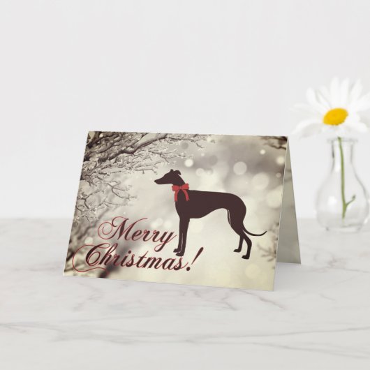 Greyhound Merry Christmas Greeting Card Kaart (Kleine Plant)