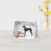 Greyhound Merry kerstKaart Kaart (Gele Bloem)