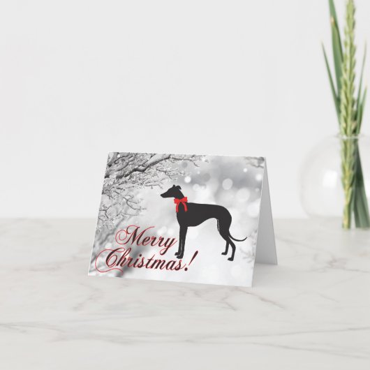 Greyhound Merry kerstKaart Kaart (Voorkant)