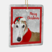 Greyhound Merry Kerstmis Keramisch Ornament (Rechts)