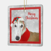 Greyhound Merry Kerstmis Keramisch Ornament (Links)