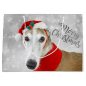 Greyhound Merry Kerstmis Large Cadeautasje (Voorkant)